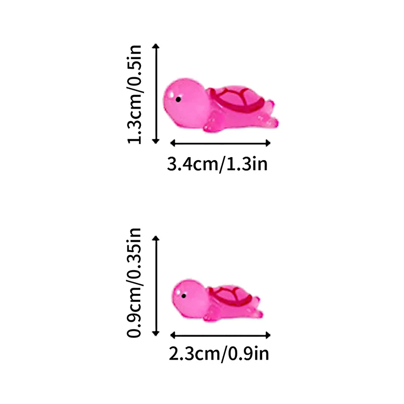 3 قطعة مضيئة السلاحف زخرفة صغيرة لون الكرتون السلحفاة المشهد الصغير الديكور دمية مصغرة لعبة