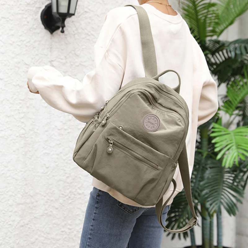 Doppelschultertasche, modisches Oxford-Gewebe, Herren- und Damentasche, Nylonstoff, lässiger Einkaufsrucksack – Detail 9