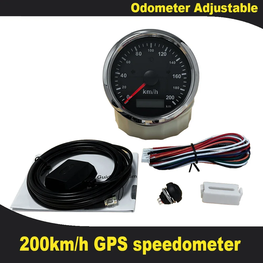 New Waterproof 85mm GPS Speedometer 125km/h 160km/h 200km/h for Car Motorcycle UTV Total Mileage Adjustable 12V 24V