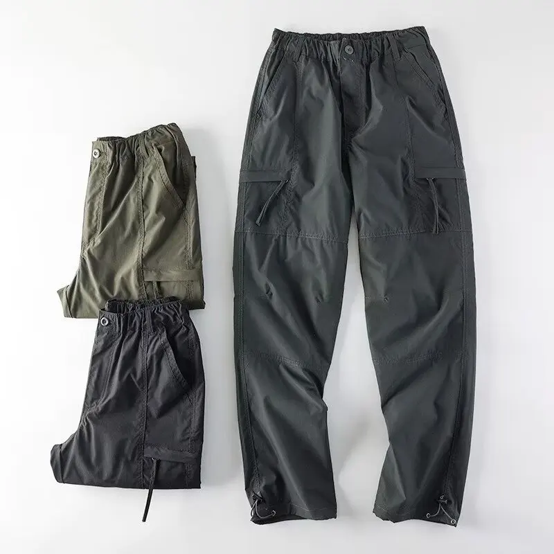 Men's Outdoor l labor Protection Waterproof Thin Jacket Men's Pants Windproof Multi-Pocket Cargo Pants Quick-Drying Pants