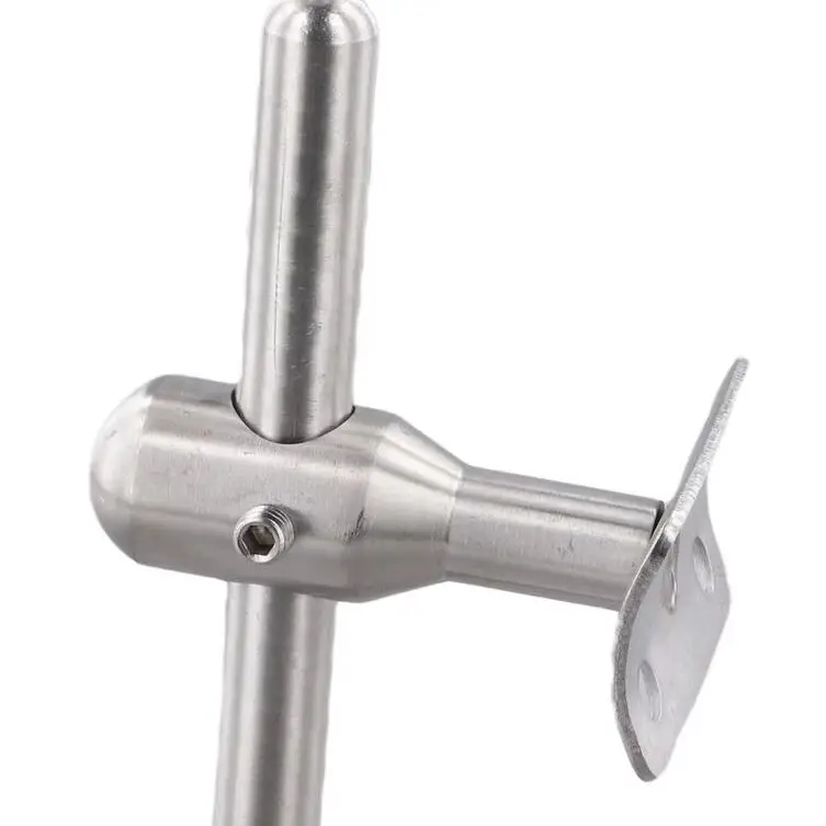 Silver Stair Handrail Bracket For 304 Stainless Steel Wall Support Bannister Rail Balustrade Strong Adjustable Rod Up To 145mm