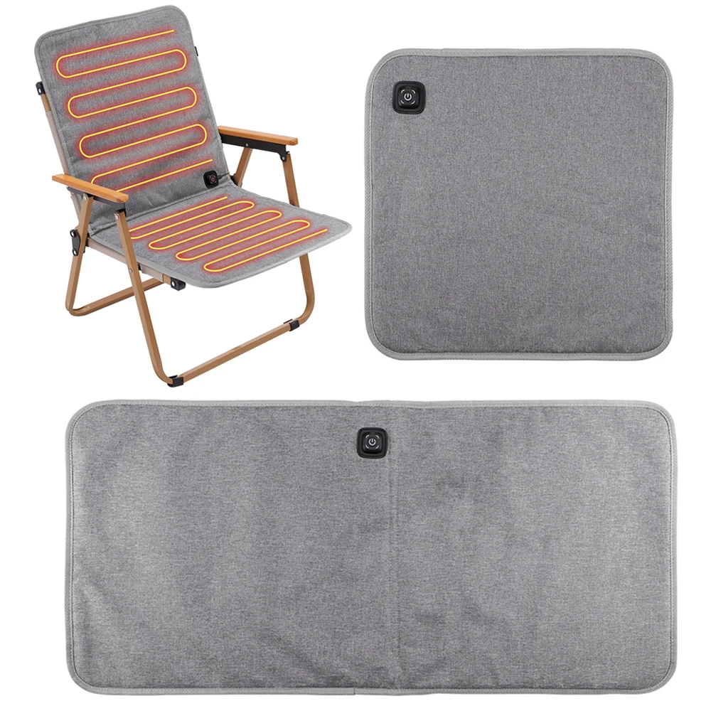 

43X43CM/43X90CM Electric Heating Seat Cushion with 3 Adjustable Temperatures for Office Camping Chair Backrest Heated Mat Heater