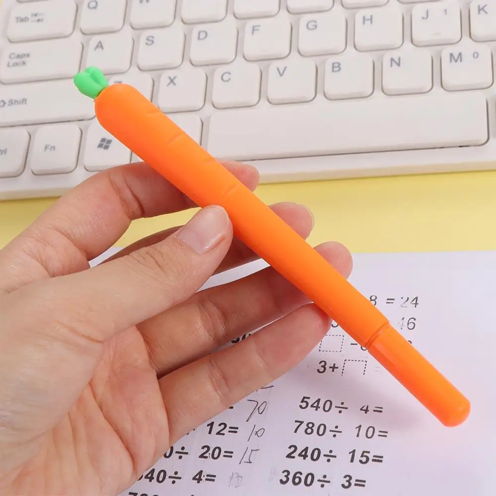 Cartoon Carrot Simulation Vegetable Gel Pen Silicone Carrot Simulation Vegetabl Neutral Pen Silicone Kawaii Carrot Gel Pen