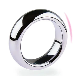 Stainless Steel Metal Scrotal Restraints Glans Penis Men'S Testicular Weight-Locked Sperm Ring Training Sextoys Supplies