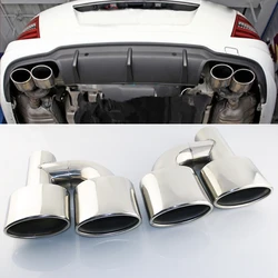 1PCS Inter 63mm Dual oval Outlet Car exhaust tip Stainless steel Rolled Muffler Tail Pipe for AG C-Classs C200 C260 C300 C350