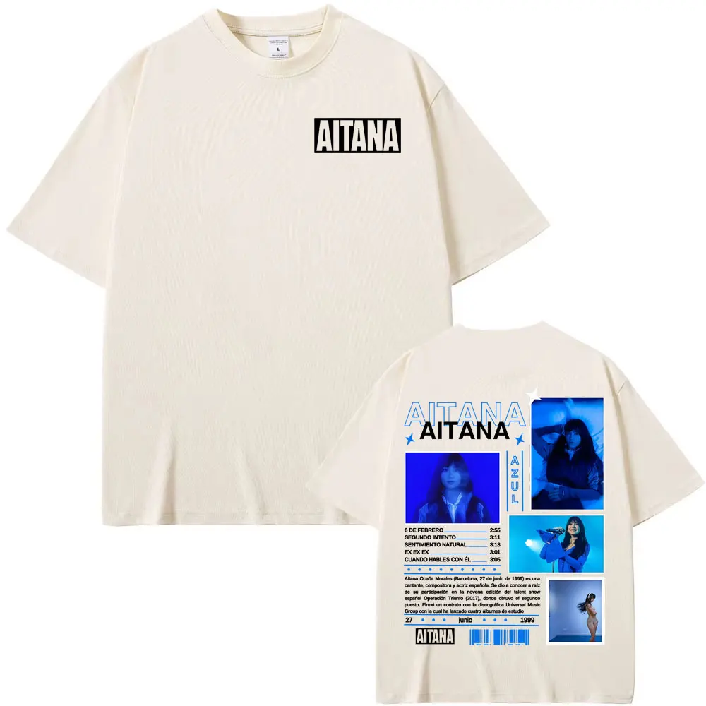 المغني Aitana Azul ألبوم جولة الجرافيك تي شيرت الرجال النساء Harajuku الهيب هوب تي شيرت تقليدي الصيف بلايز عالية الجودة القطن التي شيرت #6