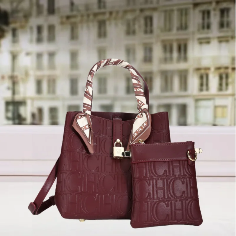 

Элегантная женская сумка CHCH: кроссбоди с тиснением, мягкая искусственная кожа, форма ведра, застежка-пряжка, Bolsos Mujer