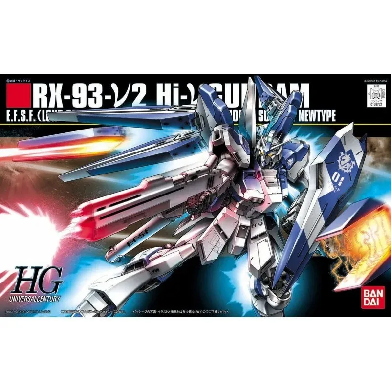 BANDAI Anime HG 1/144 RX-93-V-2 Hi-V GUNDAM Collectibles Model Kit Robot Quality Assembly Plastic Action Toys Figures Gift