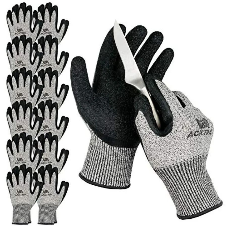 

ACKTRA Level 5 Cut Resistant Safety WORK GLOVES 12 pairs