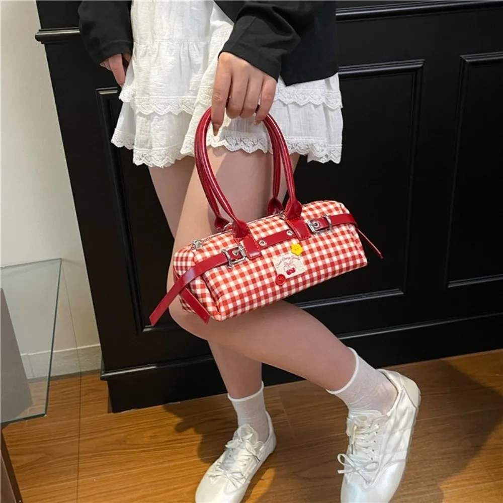 

Универсальная сумка на плечо с бантом и сеткой из искусственной кожи, женская сумка из хлопчатобумажной кожи, сумка для подмышек в корейском стиле, сумка для боулинга для отдыха, сумка