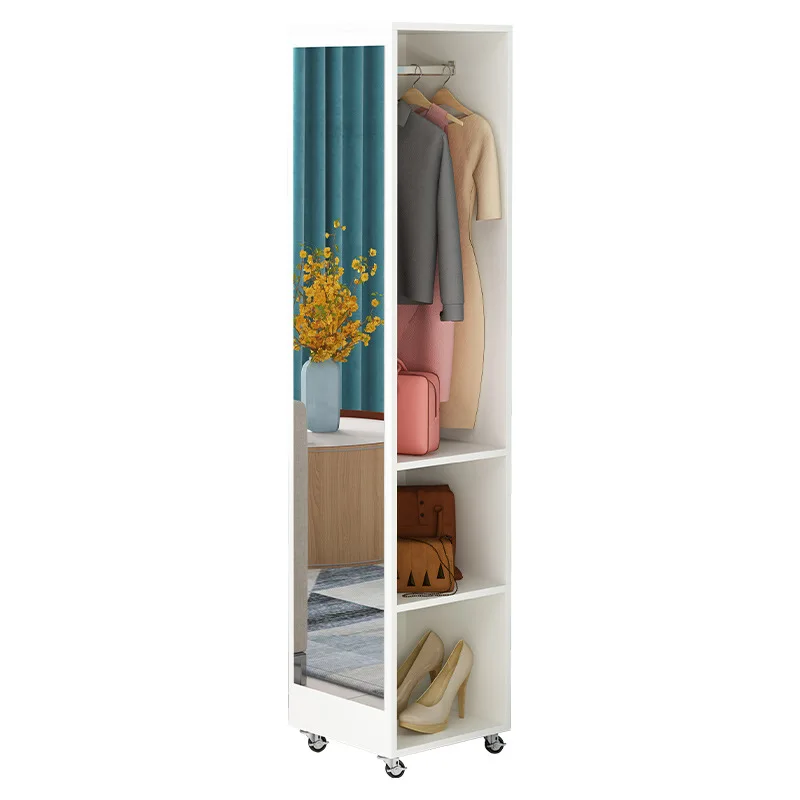 Full-length mirror, full-body household entrance cabinet, hats and hangers, integrated bedroom storage, rotating floor mirror
