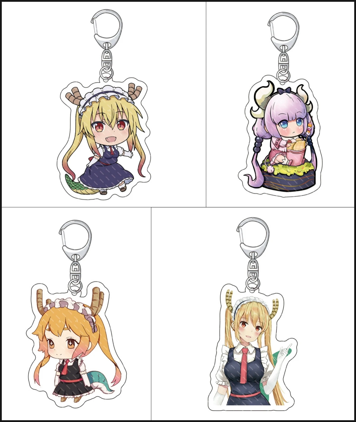 Q jenis Anime Kobayashi San Chi tidak ada pelayan naga gantungan kunci Miss Kobayashi's Dragon Maid Kanna Kamui angka akrilik gantungan kunci pemegang