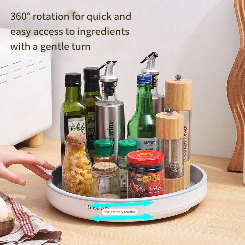 

Non Perforated Kitchen Storage Rack Rotatable Circular Seasoning Storage Rack Multifunctional Bathroom Cosmetics Storage Rack