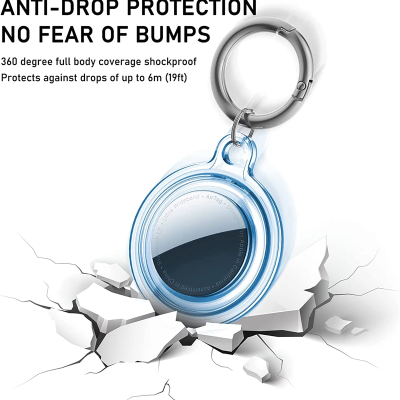 에어태그 거치대 방수, 키체인 포함 애플 에어태그 케이스, 수하물 개 고양이 애완동물 칼라 키 트래커