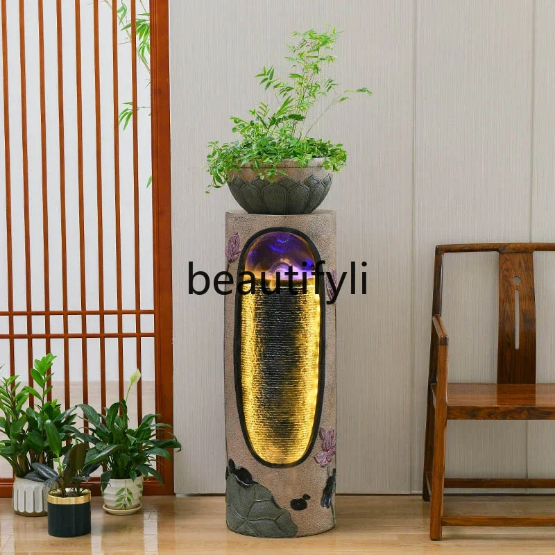 

x11Flowing water ornament circulating water living room TV cabinet next to floor fountain water landscape office