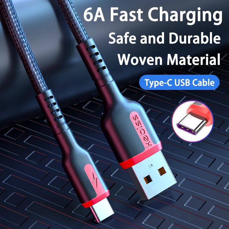 

66W 6A быстрая зарядка Тип C кабель USB C кабель для Samsung Huawei P40 Mate40 Xiaomi Redmi POCO мобильный телефон зарядное устройство USB кабель