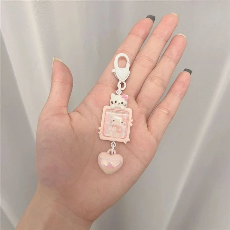 

Hello Kitty Photo Keychain Creative Anime Fashion Backpack Pendant Key Simple Cartoon Versatile Hanging Accessories Wholesale