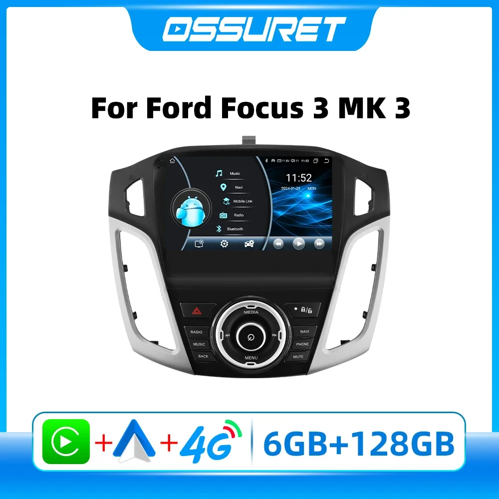 

Автомагнитола для Ford Focus 3 MK3 2011-2017, мультимедийный видеоплеер 9 дюймов, Android, стерео 8581 2DIN, головное устройство