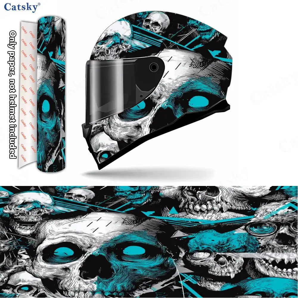 

Graffiti Skeleton Helmet Protection Sticker, Motorcycle Helmet, Racing Pattern Sticker, Ethylene Packaging Helmet Decoration Sti