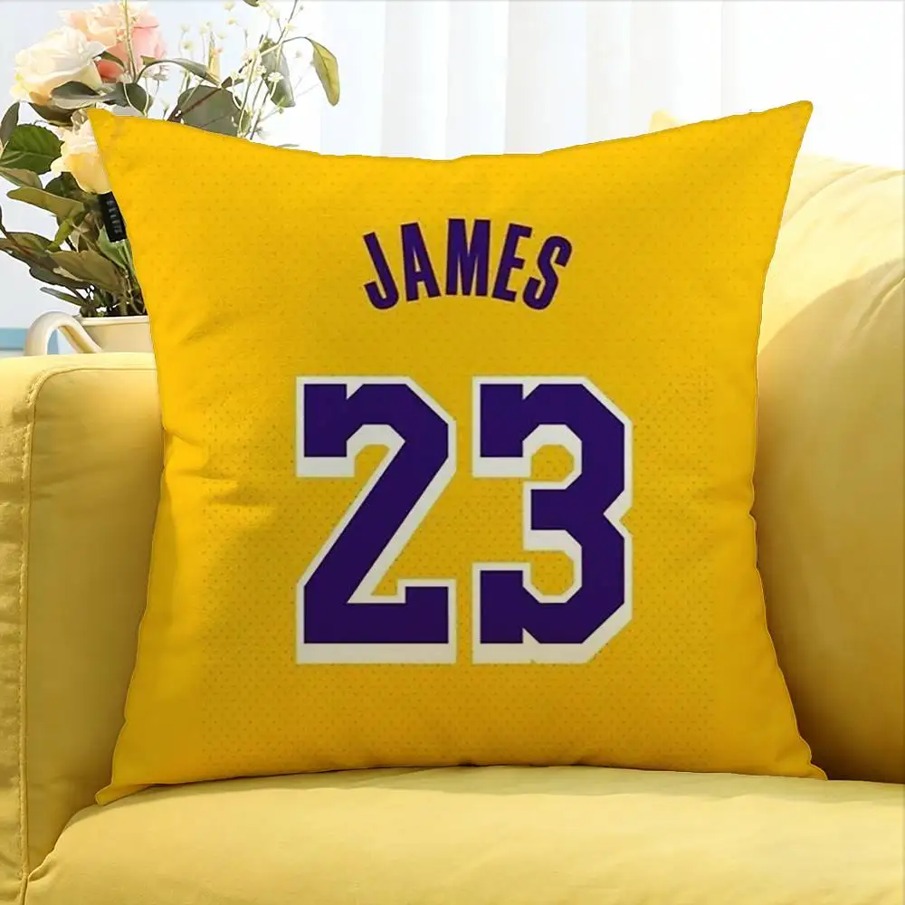 L-LeBron J-ames  Various Sizes Square Pillow Case For Car Home Bedchamber Decor