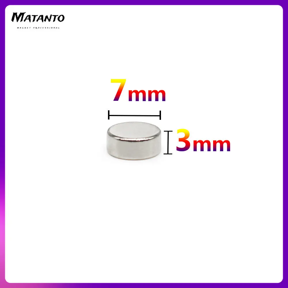 

20/50/100/150/200/500PCS 7*3 mm Round Rare Earth Neodymium Magnet 7x3mm 7x3 Strong Small Magnetic Magnets For Craft 7mm x 3 mm