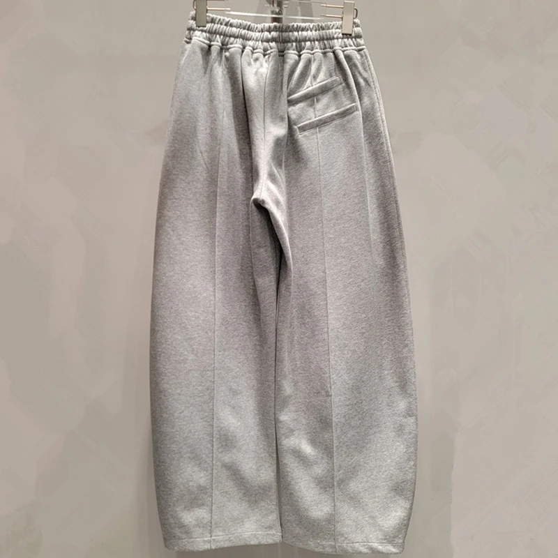 DEAT-Calça de moletom solta de cintura alta feminina, calças largas, bolsos múltiplos, carga cinza, moda casual, novo, 2021, 11A01363