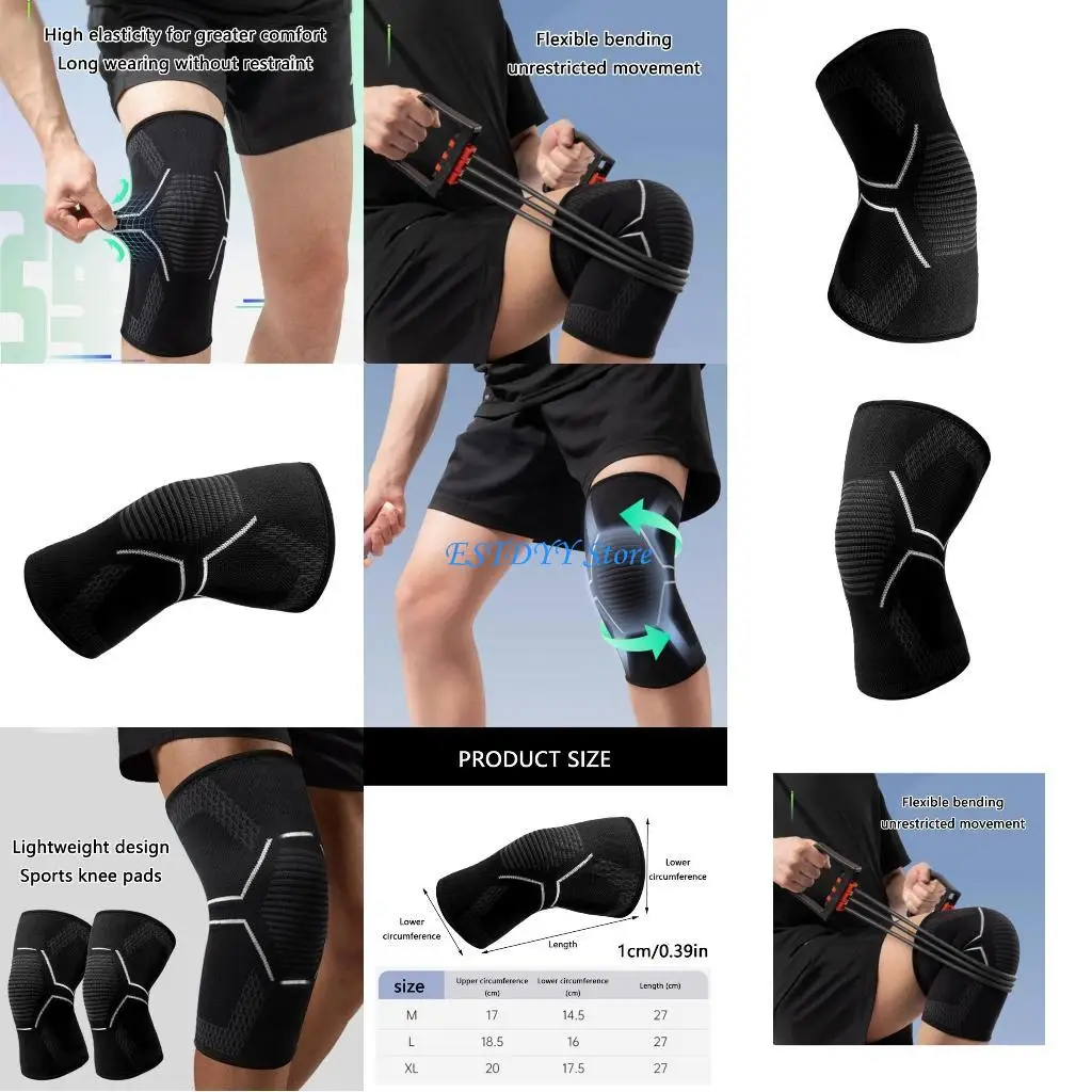 

G6DE Compression Knitted Knee Sleeve for Tendonitis Tennis Knee Golfer Weight Lifting Knee Support Knee Protectors Sleeve