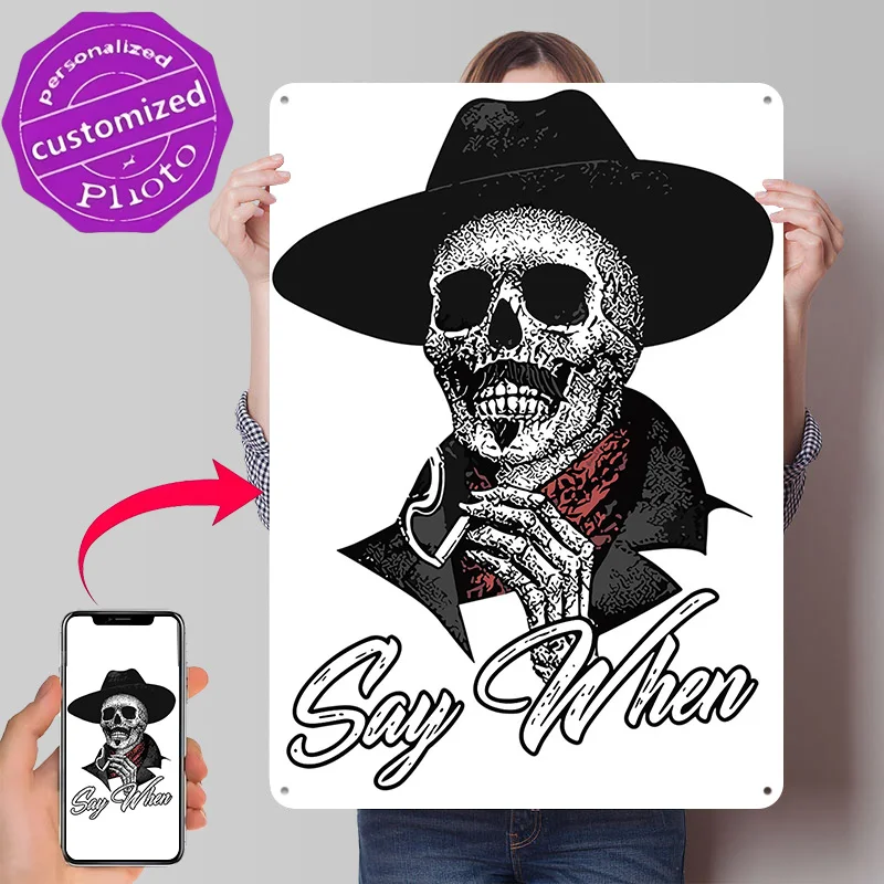 Tombstone 3D Printed Texture Poster Personalized Wall Art Retro Metal Tin Signs for Gaming Room Decoration Man Wand Deko Bedroom
