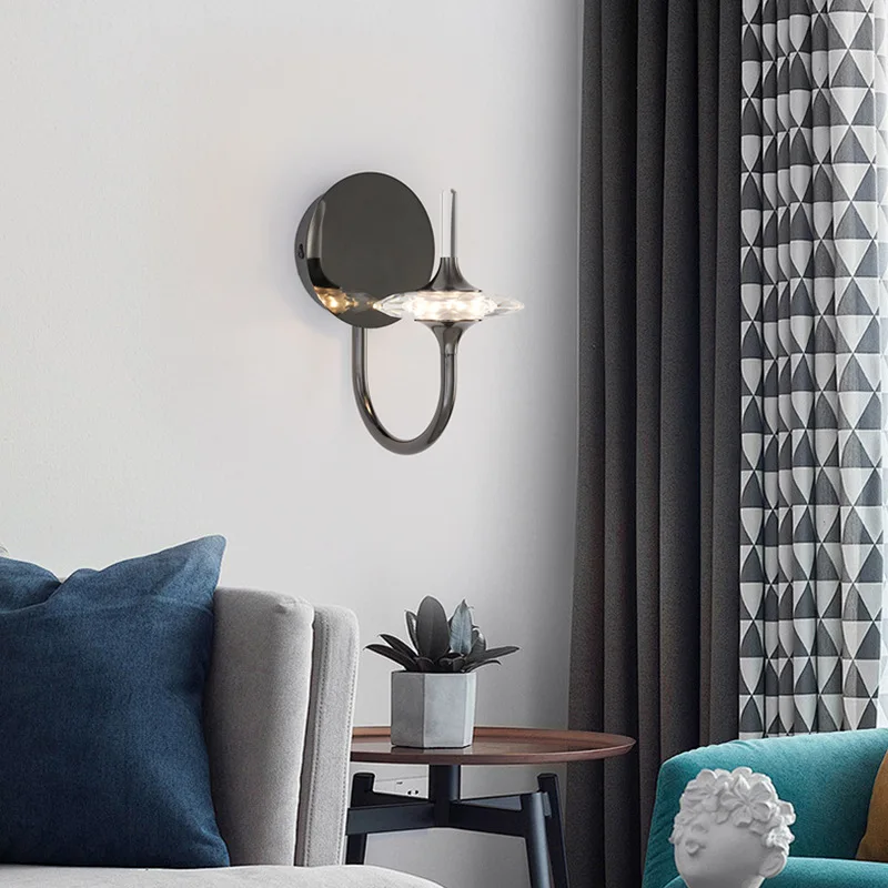 

Star crystal wall lamp, living room bedroom bedside wall lamp, Italian Bauhaus high-end modern simple background wall lamp