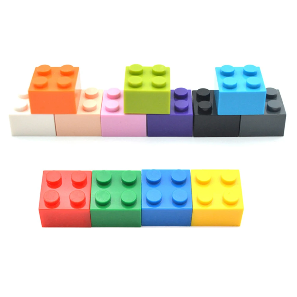 Blocs de construction à monter soi-même, 30 pièces, figurines épaisses, briques 2x2 points, taille créative éducative, Compatible avec les jouets en plastique, cadeau pour enfants