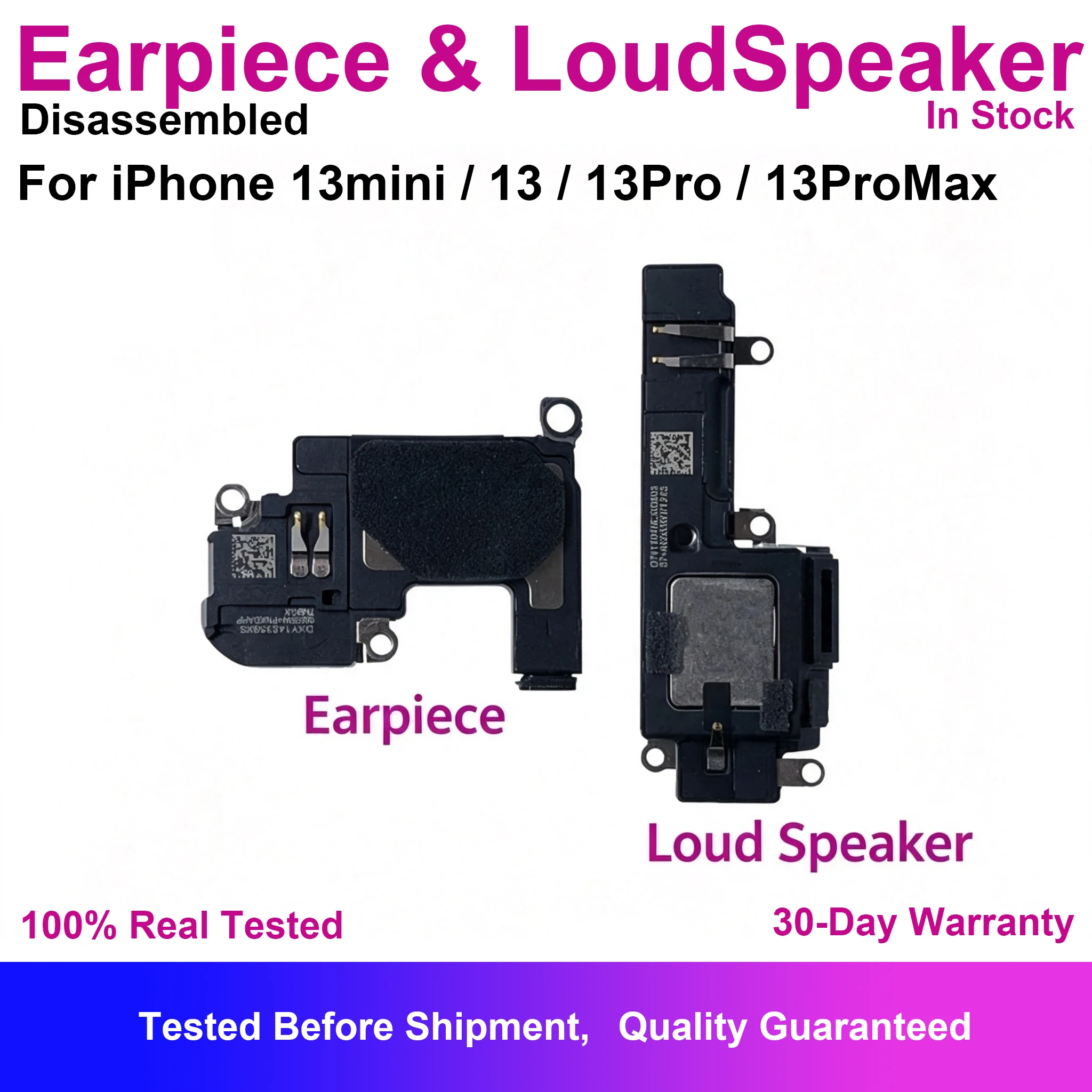 Top Ear Speaker Earpiece Bottom LoudSpeaker For iPhone 13 Pro Max Mini Receiver Sound Fix Replacement Repair Parts No Flex Cable