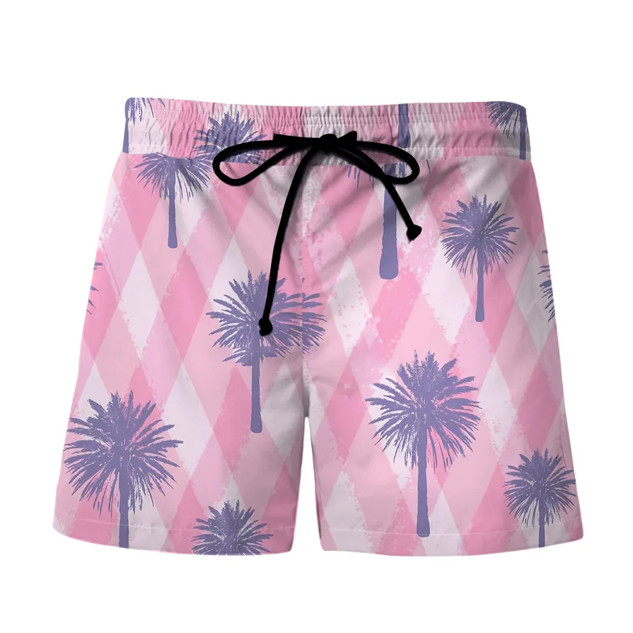 

Hawaii 2025 Tropical Plants 3D Printed Beach Shorts Men's Summer Street Shorts Fashion Surfboard Shorts Men's Loose Swimming
