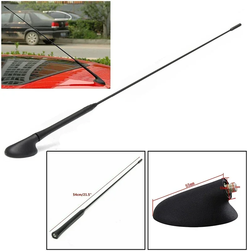 Car Roof Antenna Mast with Base AM/FM Radio Aerial Mount 95GP18828AP for Ford Focus C-MAX 2003 2004 2005 2006 2007 Fit Fiesta