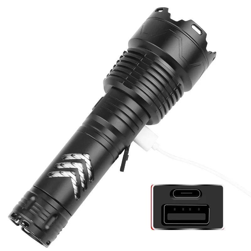 

XHP160 Strong Light High Power Flashlight Aluminum Alloy USB with Lantern Rechargeable Super Waterproof Bright Outdoor