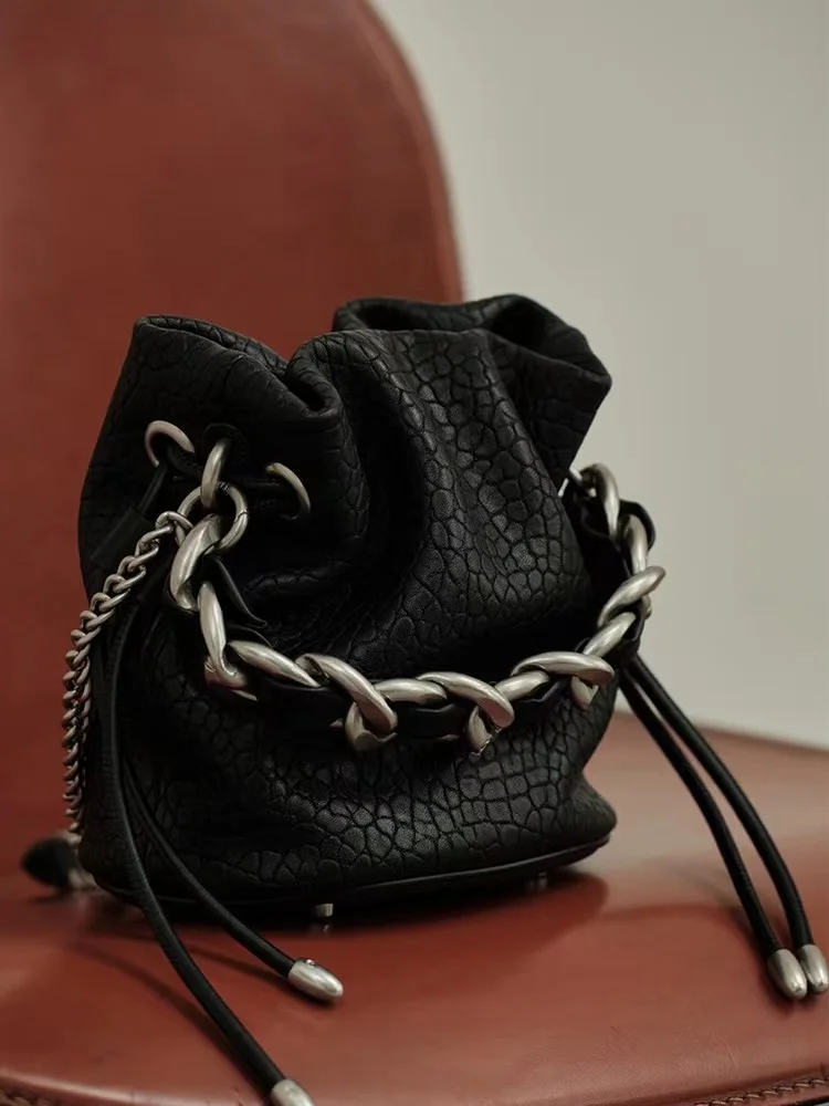 

Soft Leather Buet Bag Women's Crossbody oulder Handbag 2023 New Faion Trendy Design Chain Link Purse