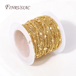 18K Gold Plated Brass with Round Shape Special Necklace Bracelets Chains High Quality Spool Chains DIY Jewelry Making Supplies
