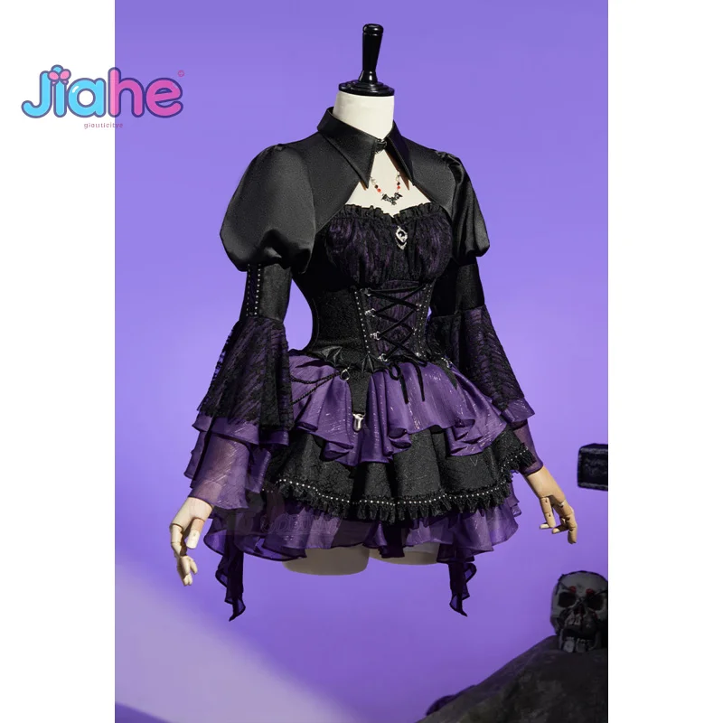 

Elissabat Monster Cos High Cosplay Costume Women Halloween party fantasy uniform dress props socks brooch Lolita sweet new set