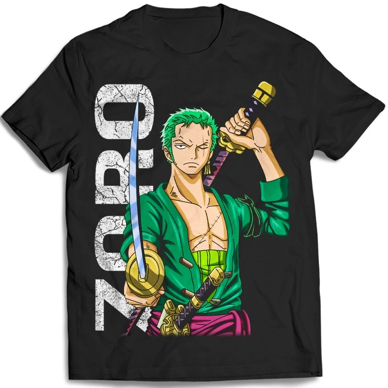 

One Piece Zorro Japanese Anime Men Women Summer T-shirt Oversized Retro Short-sleeved Casual Comfortable Loose Harajuku Street