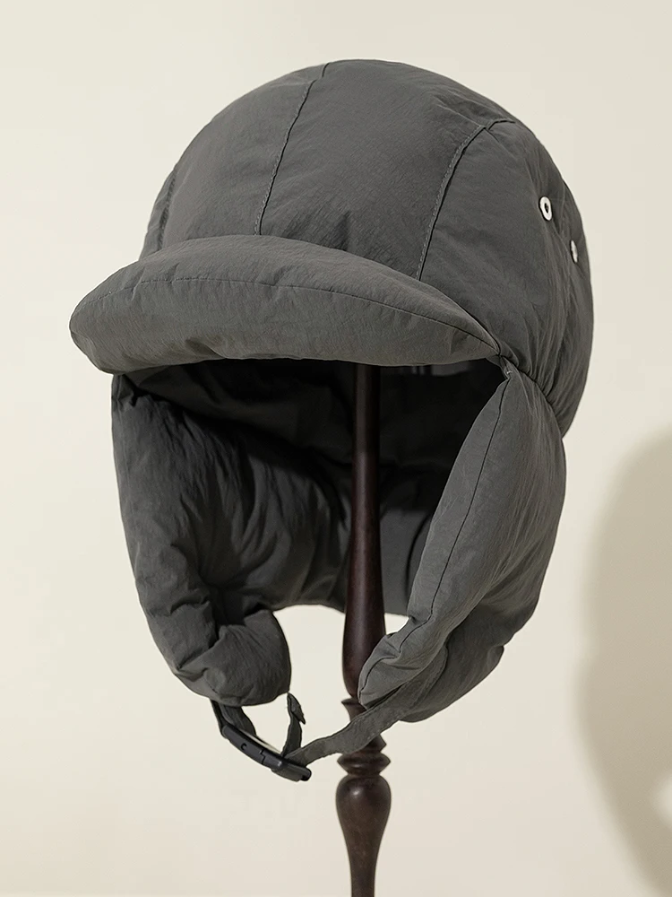 Super Thick Down Cotton Bomber Hat Men Warm Ear Protection Winter Cycling Anti-wind and Cold Helmet Liner Bomber Cap Women