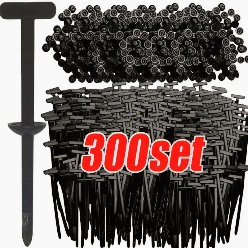 300/10PCS Heavy Duty Self-Locking Nylon Cable Tie Buckle Zip Ties with Pin Fasteners Car Body UV Resistant Cable Management Zipt