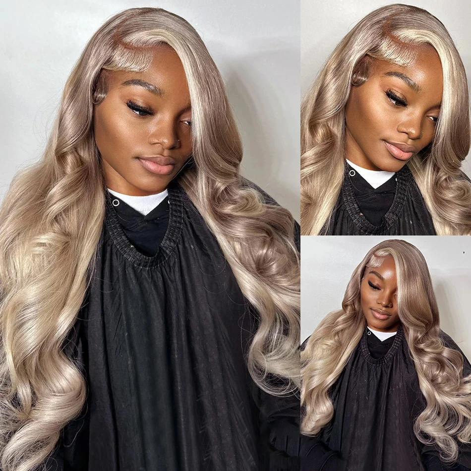 30 Inch #P18/613 Original Blonde Highlight Glueless Body Wave Lace Front Human Hair Wig 13x4 13x6 Lace Frontal Wigs for Women