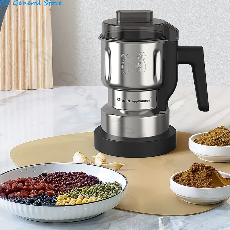 Electric Coffee Grinder Stainless Steel High-power Cereal Nuts Beans Spices Grains Grinding Blenders For Kitchen