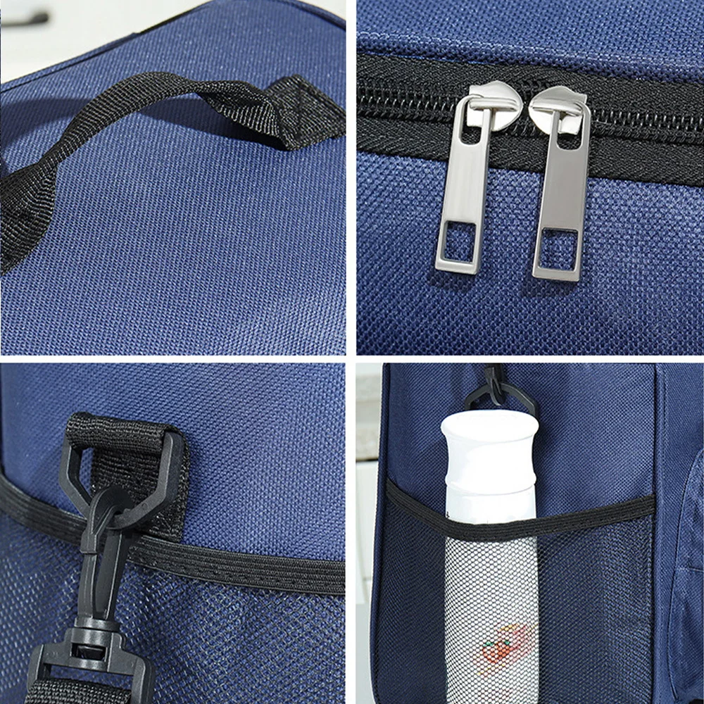 Customized Name Blue Lunch Bag Lunch Box Insulated Handbag Waterproof Camping Storage Box Refrigerated Food Storage Box