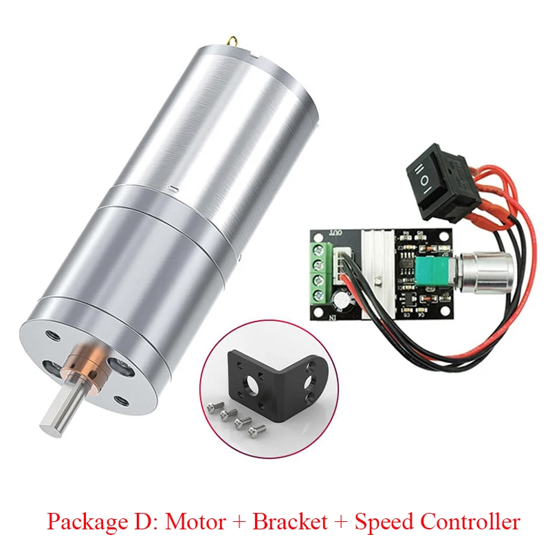 JGA25-370 12V/24V High Torque Worm Gear Motor 12-1360RPM Reversible Reduction Motor for Robotics Automation