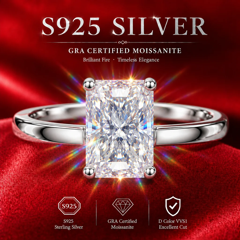 18k Vergoldete Moissanit-Ringe mit GRA-Zertifikat, Funkelndes Marquise-Design, S925 Sterling Silber für Damenringe – Detail 13