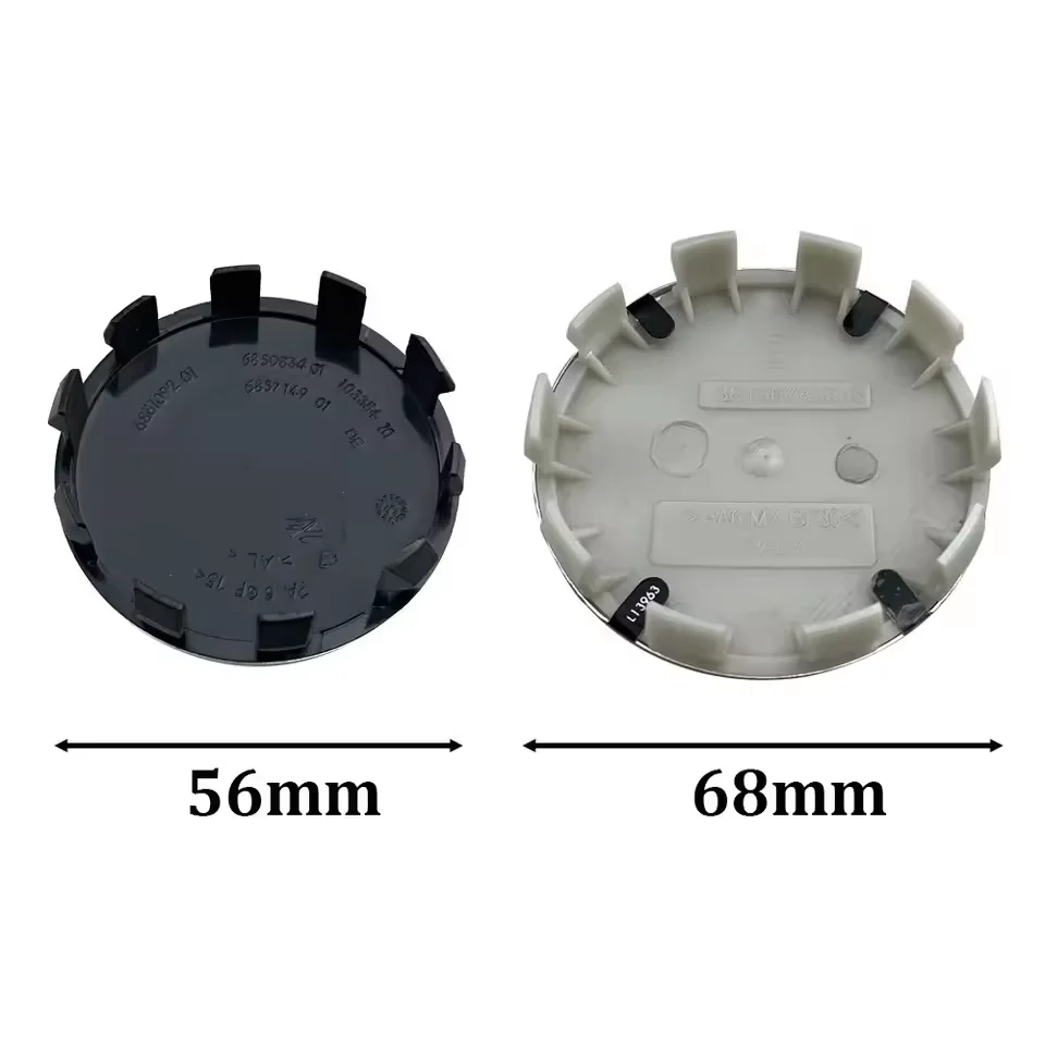 4Pcs 68mm 56mm 3D ABS Car Wheel Center Hub Caps Universal Replacement Badges For Auto Rims Exterior Tuning Styling Decals Trim