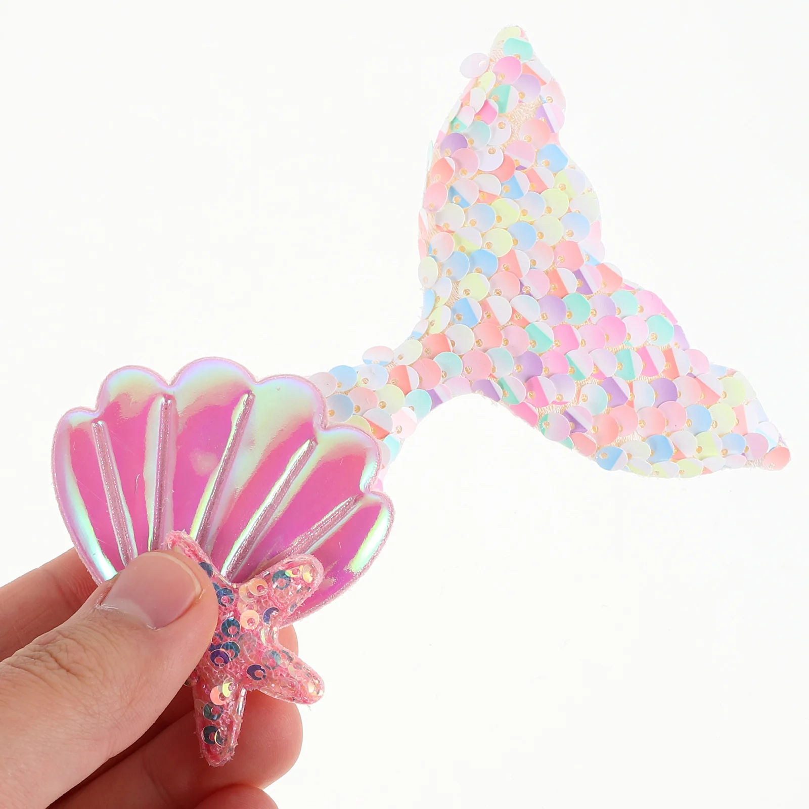 

TINEASUR 5pcs Mermaid Tail Hairpins Sparkly Sequins Hair Clips for Girls Boys Cute Party Accessories