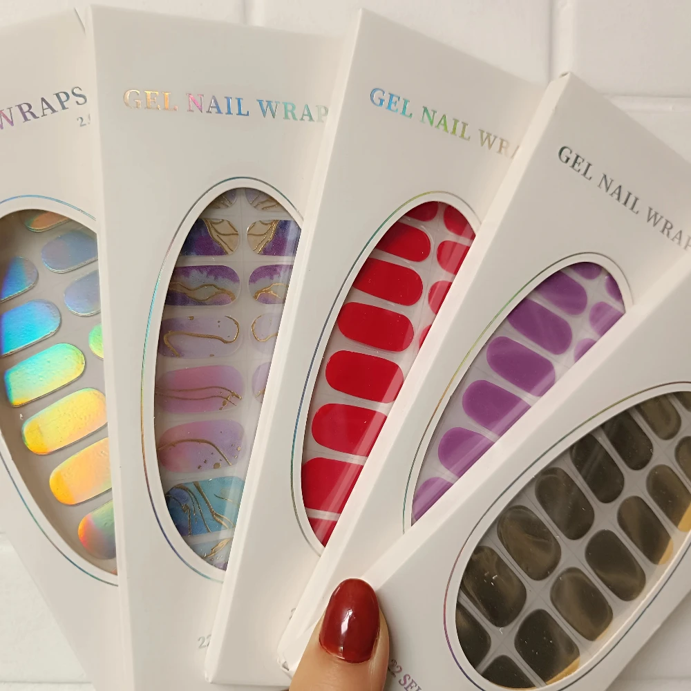 

5 шт./лот, гель-паста для фототерапии ногтей Ins, не требующая сушки в лампе, 20 наклеек для ногтей, полностью отверждающиеся наклейки-обертывания для декора ногтей