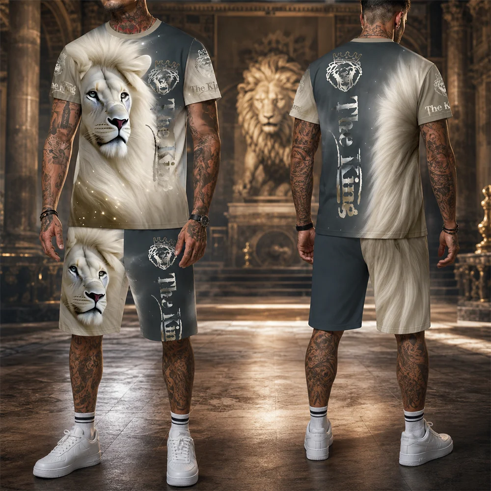 T Shirt Dry Fit - Lion 3D Print Quick-Dry Breathable Sports