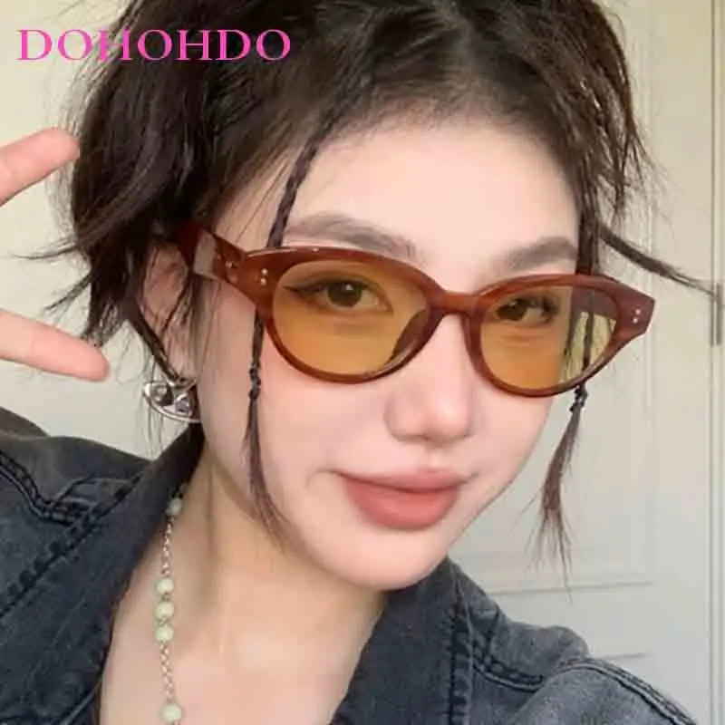 

Fashion Retro Luxury Brand Design Oval Sunglasses Women Street Photography Sunshade Glasses UV400 Sunglasses Oculos De Sol Gafas